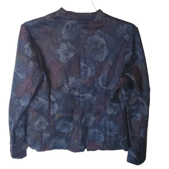 89th + Madison Black Subtle Brocade-Lite Floral Blazer Jacket, Medium - Picture 3 of 6